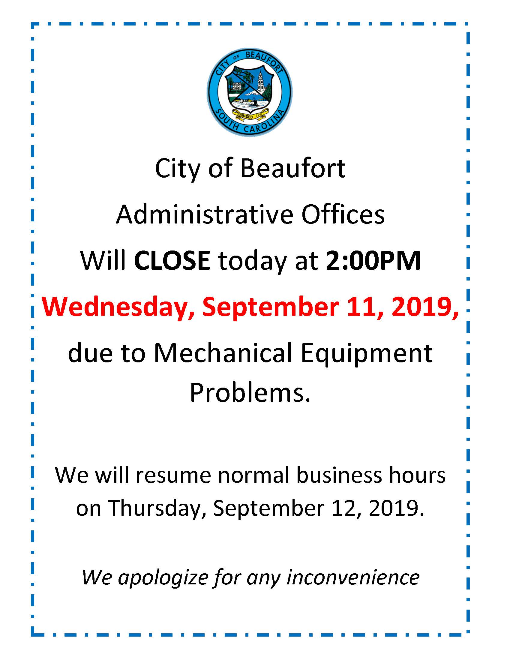 closign early due to issues 1a