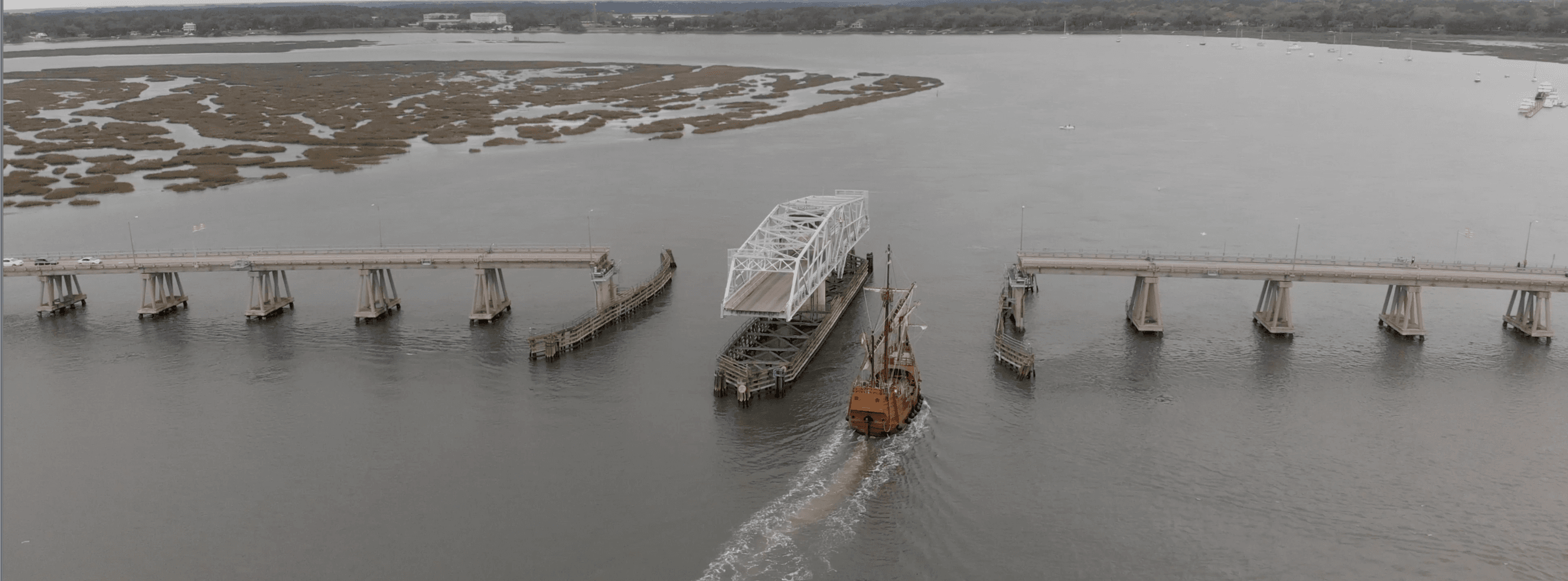 Woods Memorial Bridge swing open