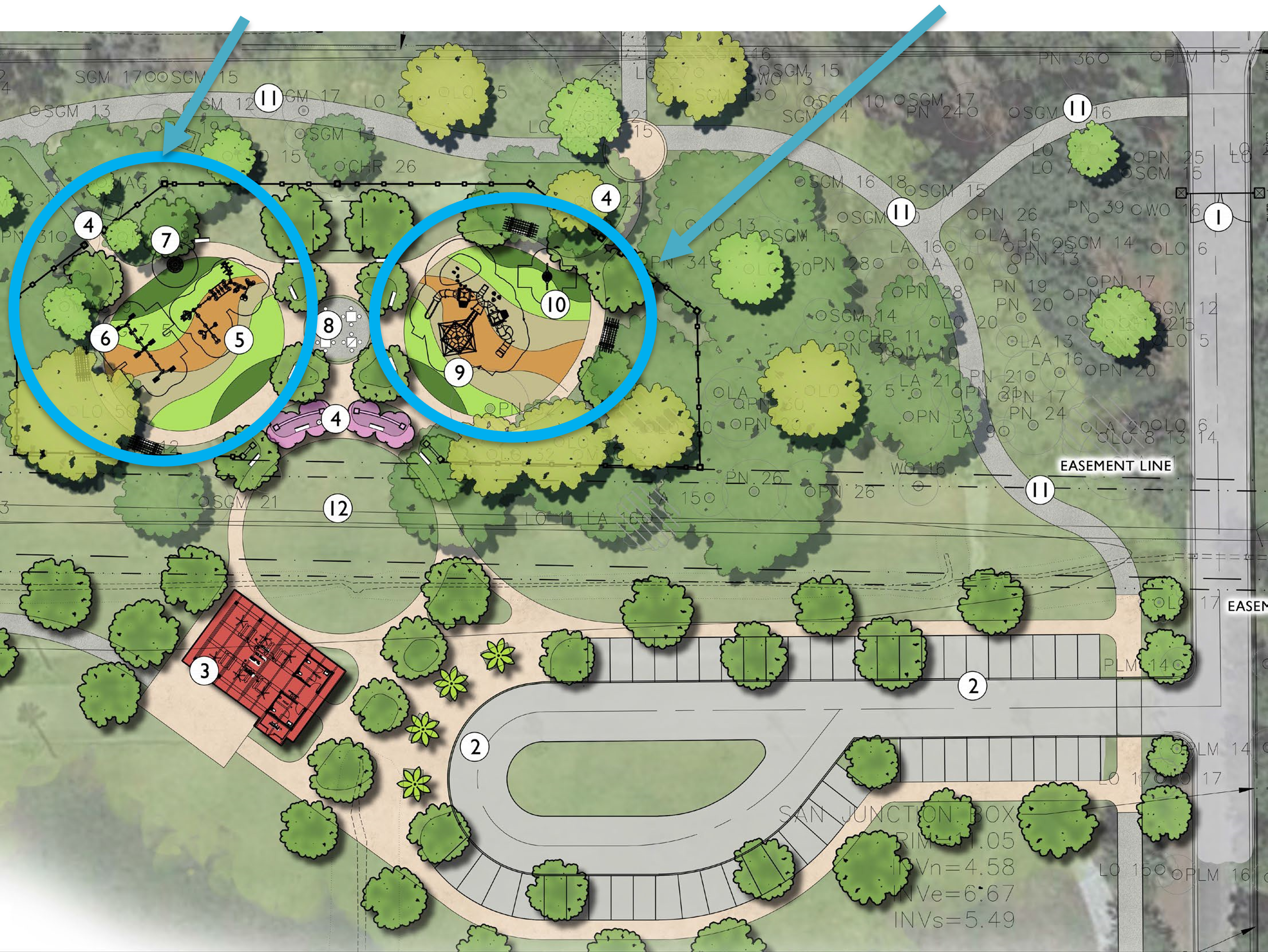 Southside Park playground layouts