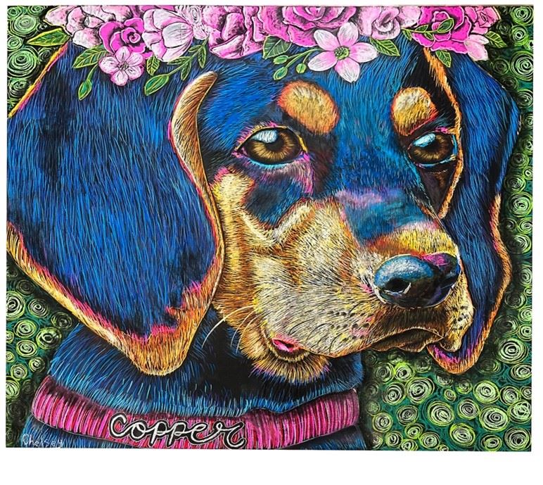 Chalk it up dog portrait