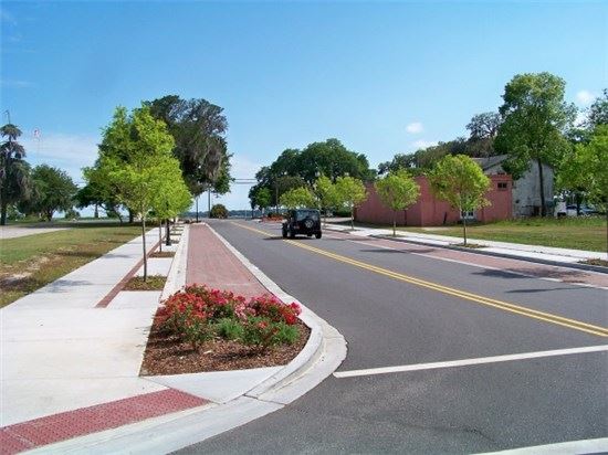 Jeep driving down road