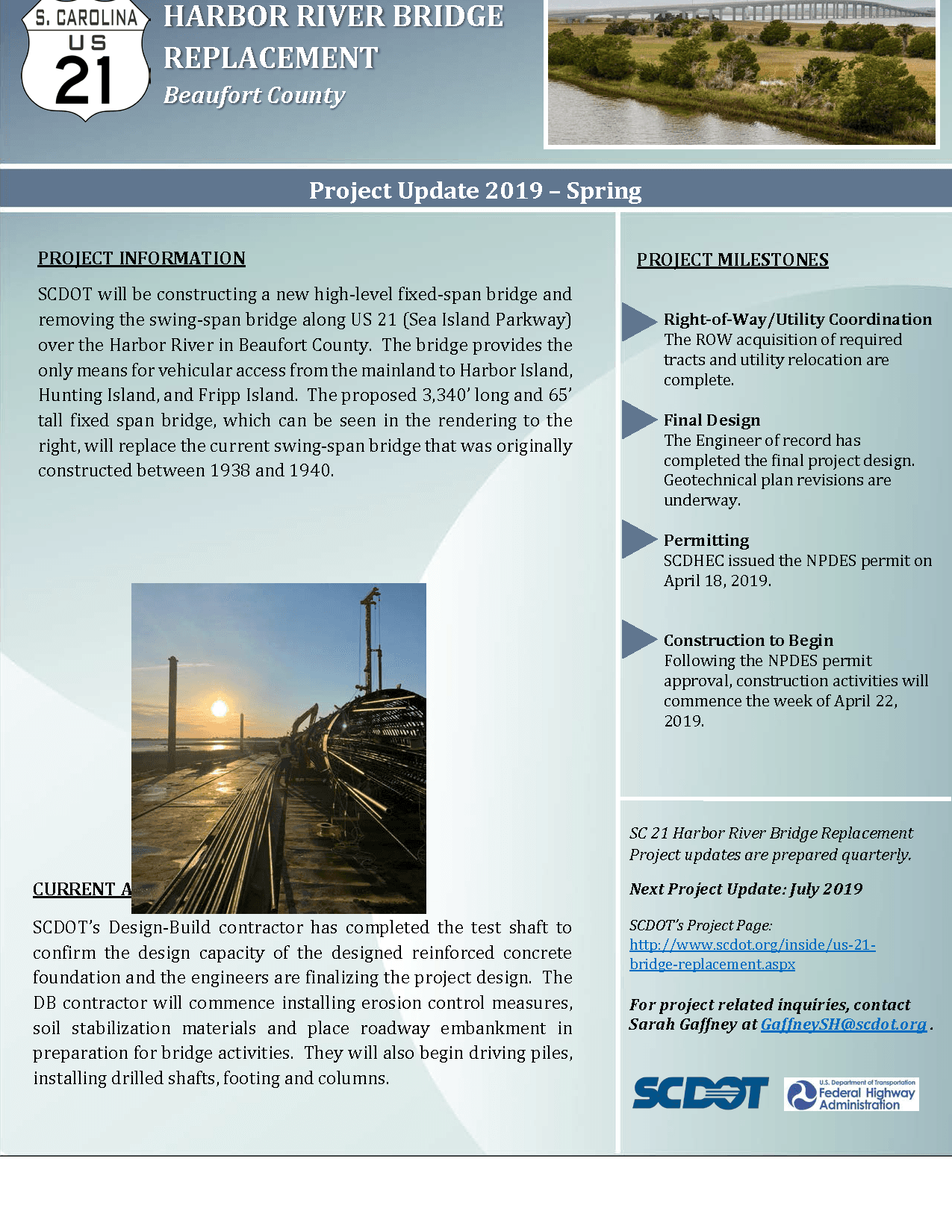 2019 Q2 Newsletter -- US 21 Harbor River