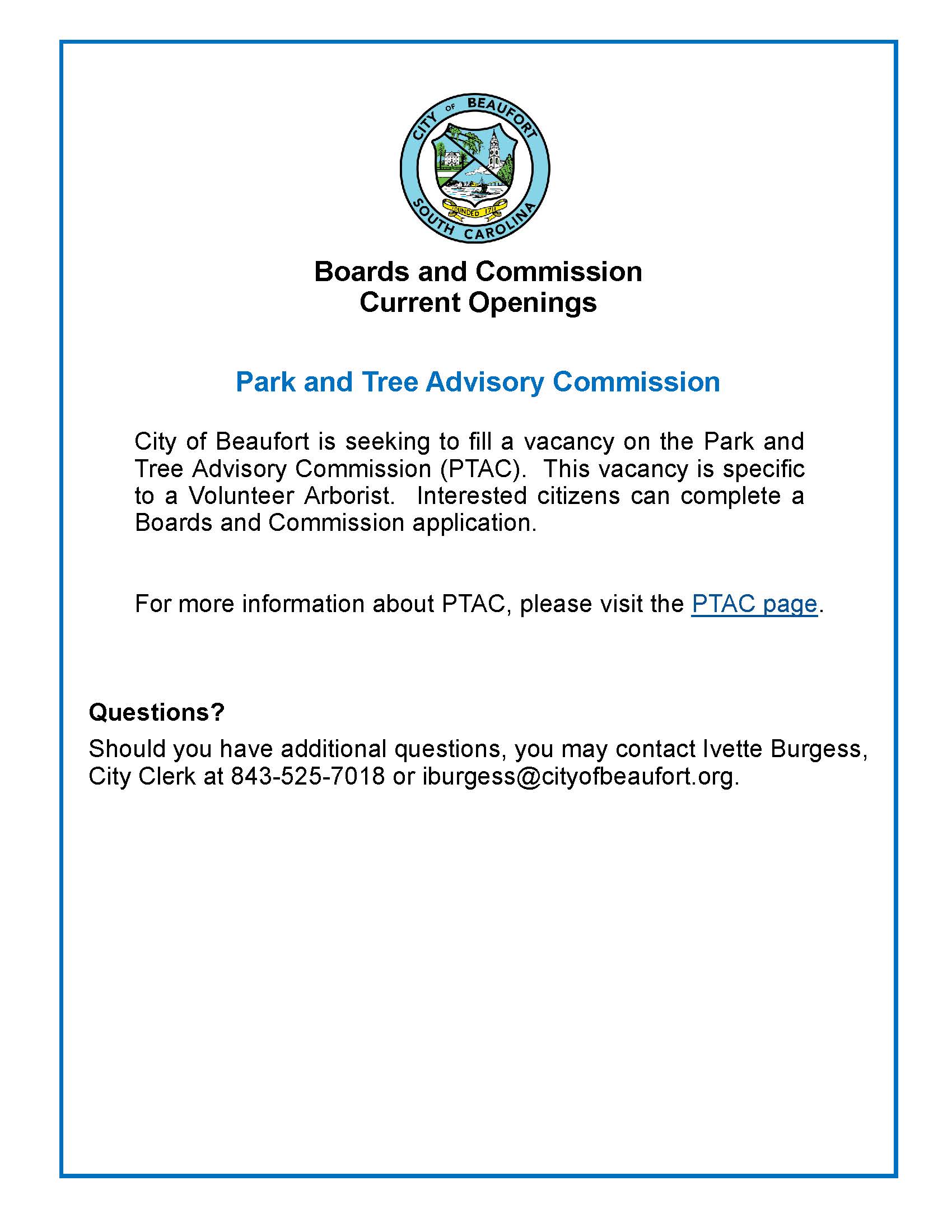 PTAC opennings november  2019