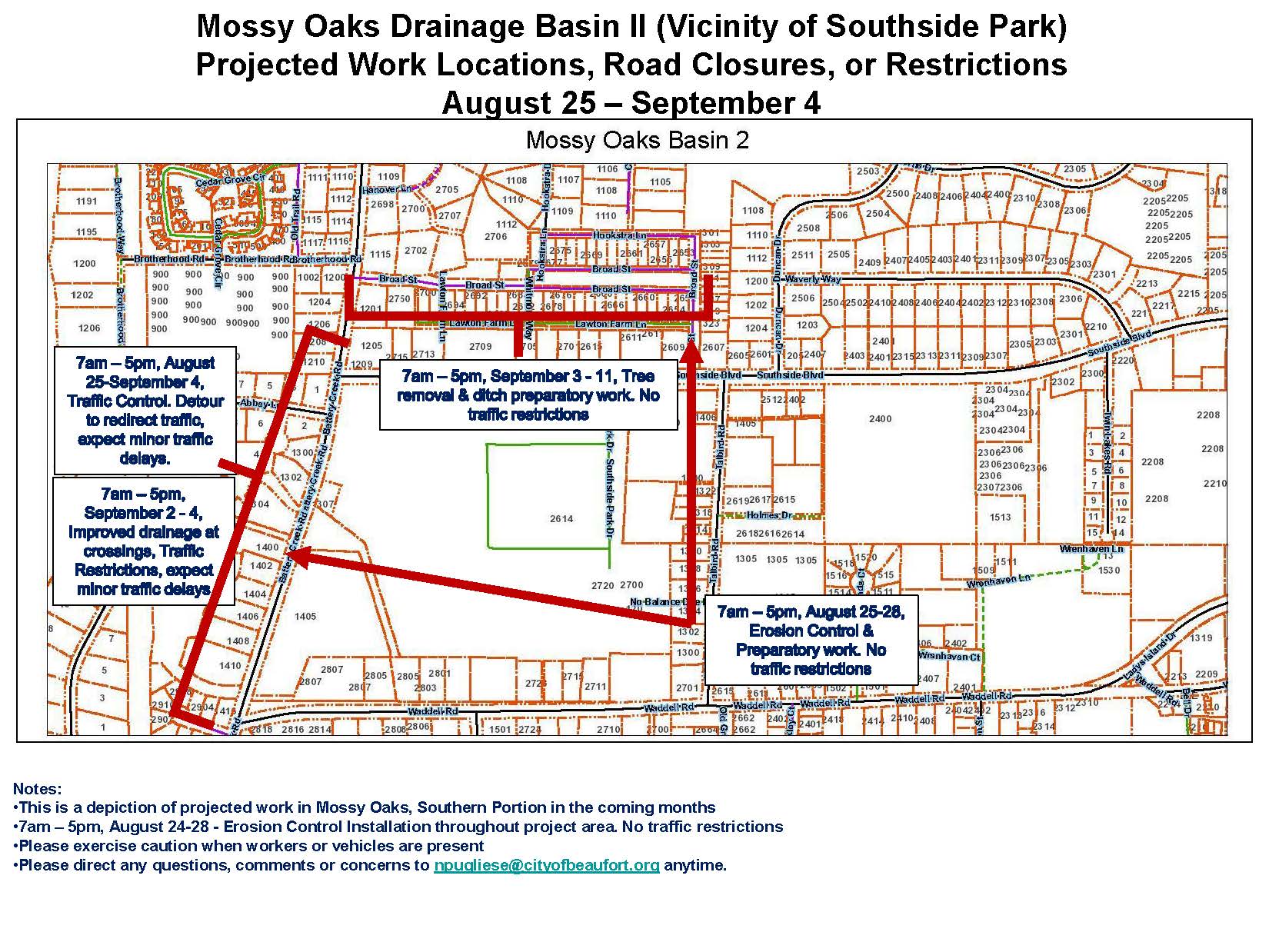 Mossy Oaks Drainage Update Basin II.Aug.25-Sept4