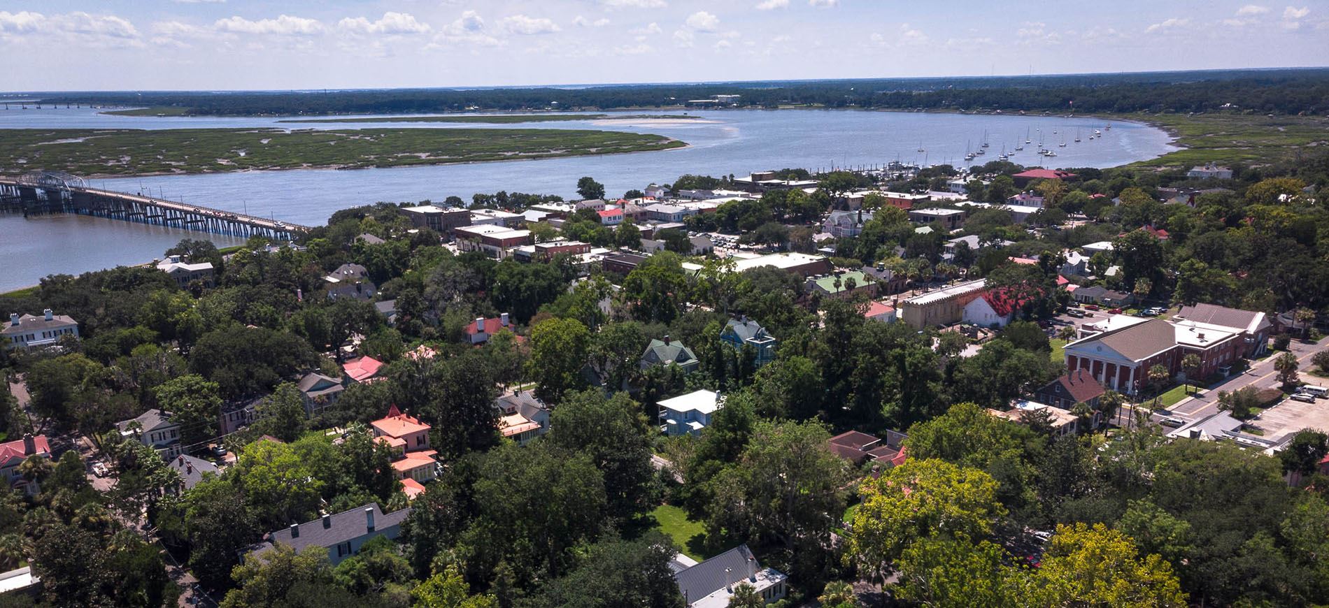 Cropped Aerial showing water