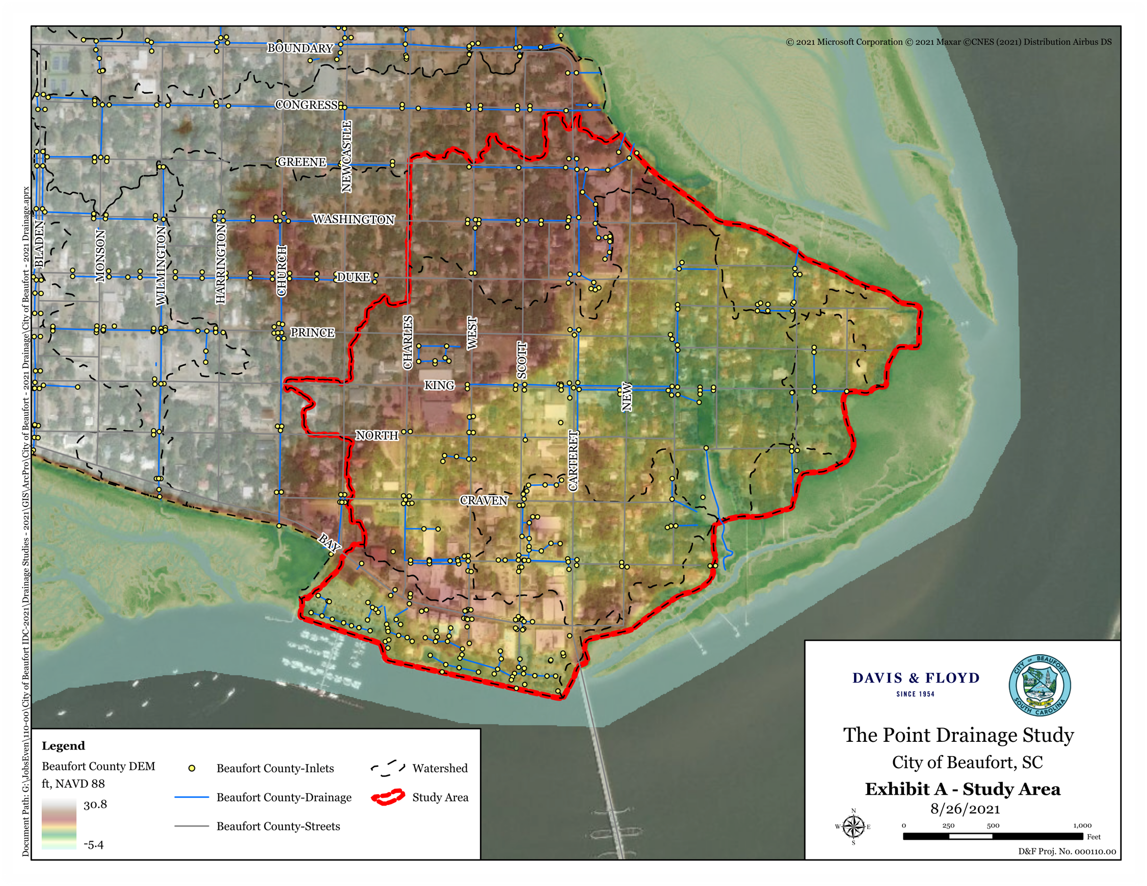 The Point drainage study map