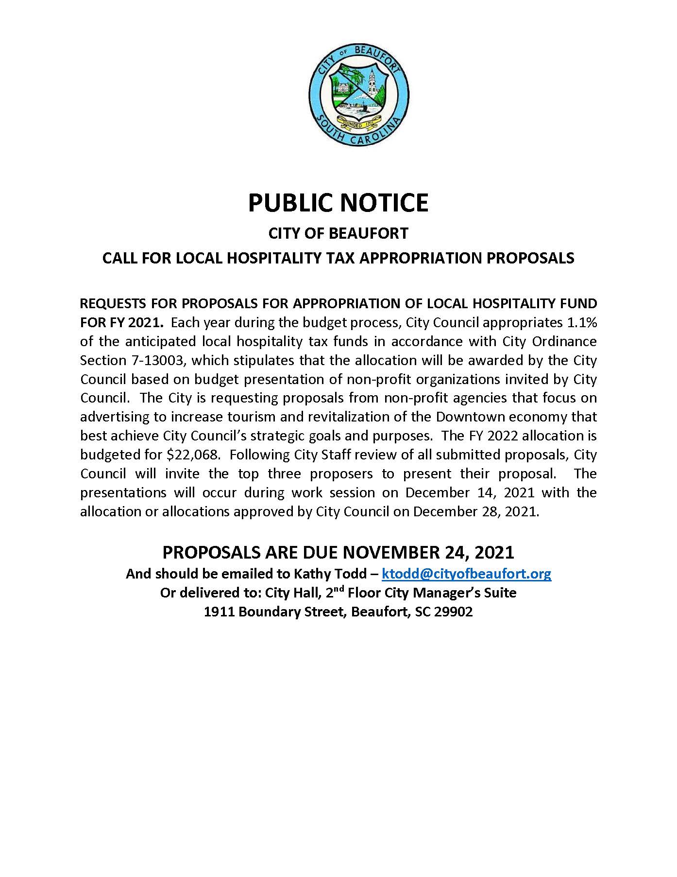 HTAX Public Notice FY 2022