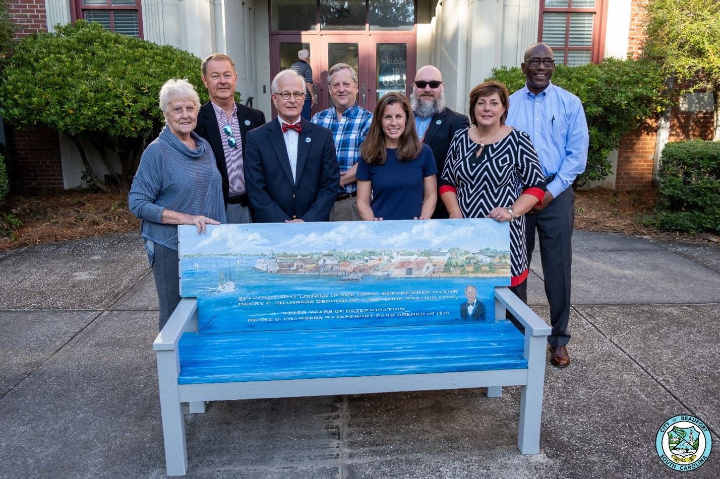 City of Beaufort bench and artist
